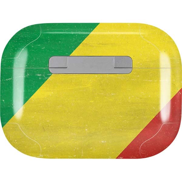 Skinit Decal Audio Skin Compatible with Apple AirPods Pro (2rd Gen, 2022) - Skinit Originally Designed Republic of The Congo Flag Distressed Design