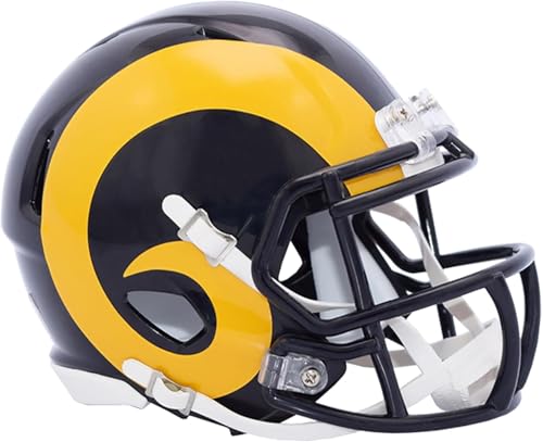 Los Angeles Rams 1981 to 1999 Throwback Revolution Speed Mini Football Helmet - New in Riddell Box