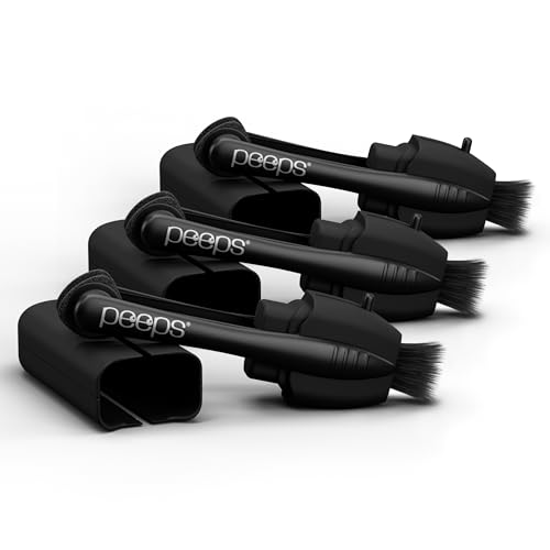 Image of Peeps Glasses Cleaner - for Eyeglasses, Reading Glasses, and More - Lens Cleaner with Carbon Microfiber Tech-Soft Touch Black-3 Count (Pack of 1)