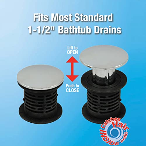 Tub Drain Internal Hair Catcher, 1.5-In. -10772, Bathtub - Chrome - Image 3
