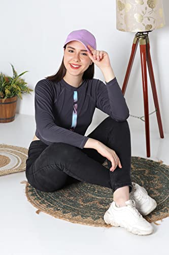 Image of Leriya Fashion Long Sleeve Crop Top Cropped Sweatshirt for Women with Thumb Hole Western Top