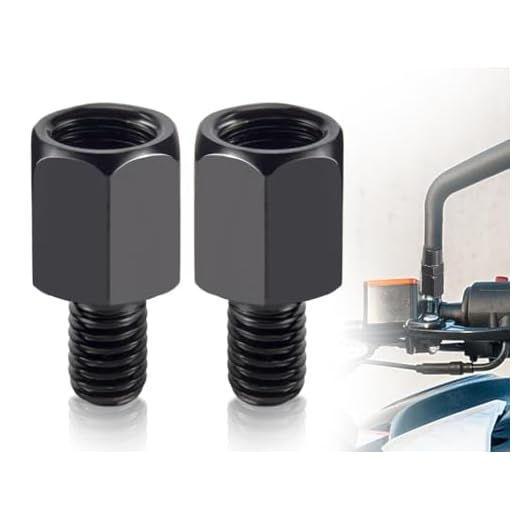Lhbwhiz Set adattatori per specchietti da 2 pezzi,filettatura sinistra/destra da M10 a M8,adattatore per specchietto per moto,viti per specchietto retrovisore per scooter,per scooter ciclomotori(nero)