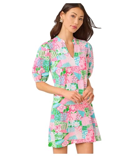 Lilly Pulitzer Womens Carey Dress Multi Crazy Quilt XL One Size