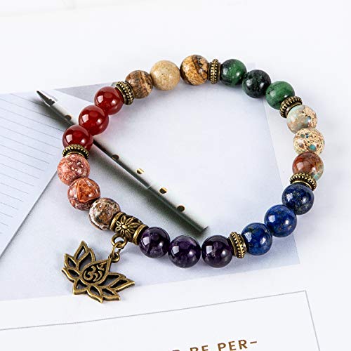 Chakra Bead Bracelets For Women - 8Mm 7 Chakra Healing Bracelet With Real Stones Anxiety Meditation Yoga Gemstone Jewelry #TOP6