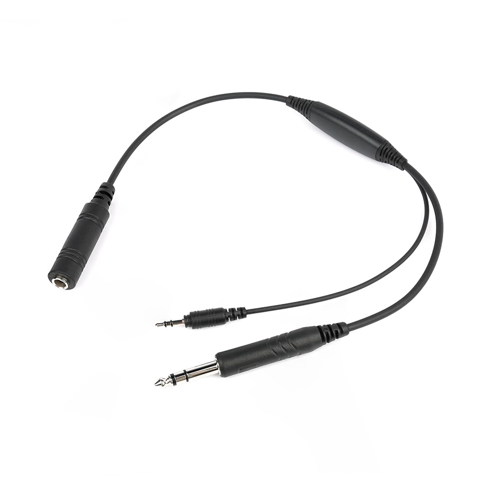 Wirenest Adaptador de grabación de audio para auriculares de aviación de 3,5 mm, cable de grabación de audio piloto en línea para auriculares GA (PJ-068), cabina de grabación y audio ATC a cámara o