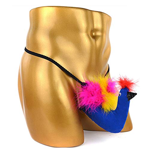 Xinchangshangmao JTNK-BLUE Men'S Sexy Novelty Thongs Funny Chick G-String Pouch Thong T-Back Underwear Gag Gifts Blue thumb #2
