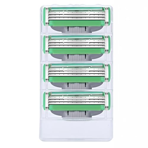 EUYRVAW 4 piezas de hojas de afeitar para hombres, hojas de afeitar para barba de 3 niveles, hojas de afeitar para barba para hombres