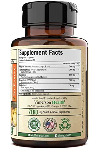 Vimerson Health Liver Health + Turmeric Bromelain Quercetin Bundle. Liver Cleanse & Detox - Artichoke, Milk Thistle. Joint Support, Inflammatory Response And Immune Support. #TOP2