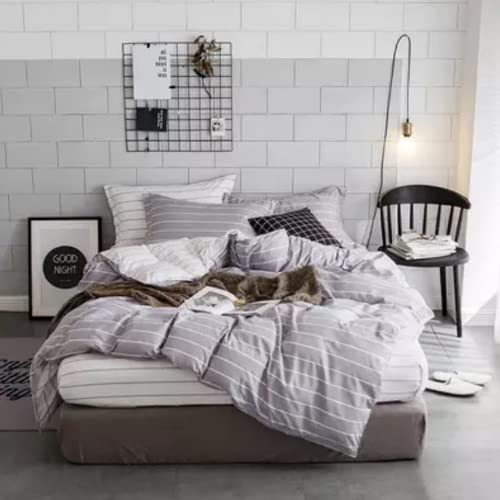 Luna Home - Duvet cover set various designs and sizes (SINGLE SIZE, Posh Stripe Design)