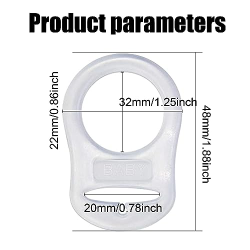 RGZD 4 Pcs Silikon-Knopf-Ring, Schnuller Adapter, Silikon Dummy Schnuller Halter Clip Adapter Ring, Silikonring für Schnuller
