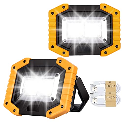 Beizkna 30W Rechargeable LED Work Light Floodlight (2 Pack)