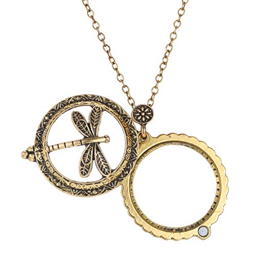 Preisvergleich Produktbild Baoblaze Hohl Libellen Lupe Anhänger Halskette aus Legierung, Retro Pulloverkette Persönlichkeit Schlüsselbeinkette für Kinder Freunde