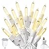 Prextex 10 ft string lights with christmas tree lights warm white indooroutdoor decor mardi gras lights for holidays 100 twinkle led lights on white wire multi strand connectable  urban country home decor