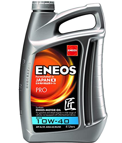 ENEOS PRO 10W-40 4L - Huile Moteur - Engine Oil - pour Essence et Diesel - Synthétique avec Additifs Organiques - Excellentes Propriétés Détergentes et...