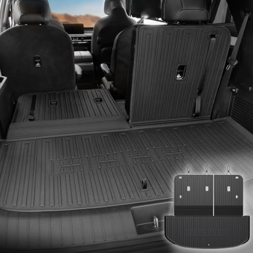 Image of Cargo Liner Backrest Mats for 2027 Kia Telluride 7&8 Seats Gas Only, All Weather TPE Cargo Trunk Mat Seat Back Protectors Accessories