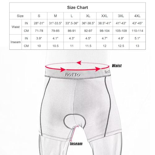 Rotto Mens Padded Cycling Underwear Bike Shorts 3D Mtb Liner Quick Drying Black thumb #5