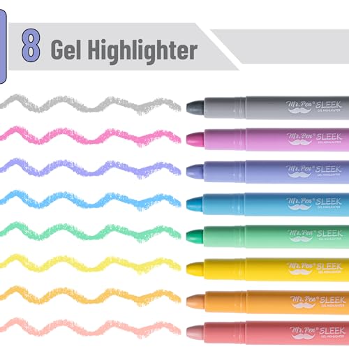 Image of Mr. Pen- No Bleed Gel Highlighters, Friendly Colors, 8 Pack | Bible Highlighters and Pens No Bleed, Bible Markers for Study, Journaling, School Supplies and Accessories