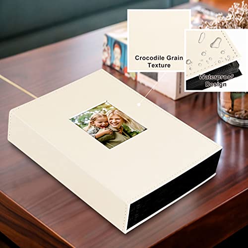 Image of Ywlake Photo Album 4x6 300 Pockets, Leather Photo Albums Holds 300 Horizontal Only Pictures Beige