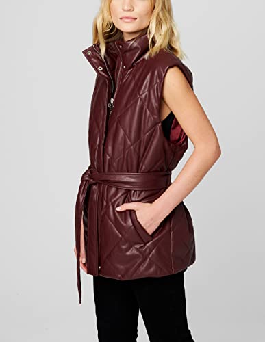 [BLANKNYC] Womens Vegan Leather Quilted Vest With Self Belt2