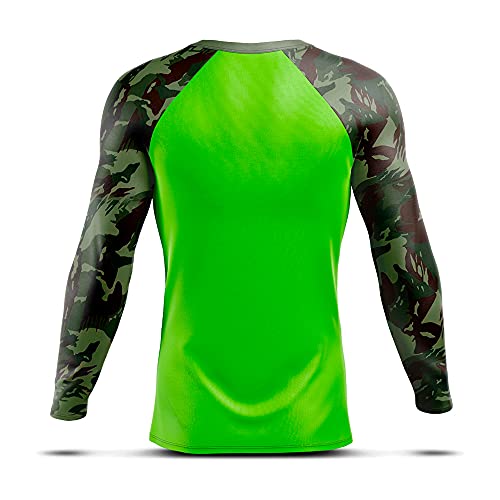 Camisa Térmica Segunda Pele AD Store Proteção Uv+50 Verde Neon Exército (G)