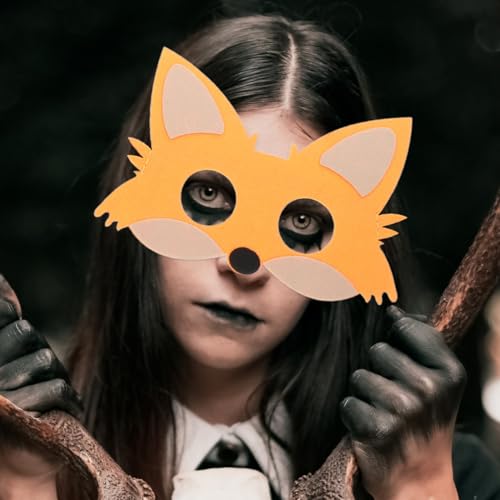 Lot De 12 Masques En Feutre Animaux – Chat Et Chien – Déguisement, Jeu De Rôle, Fête D’anniversaire Enfant