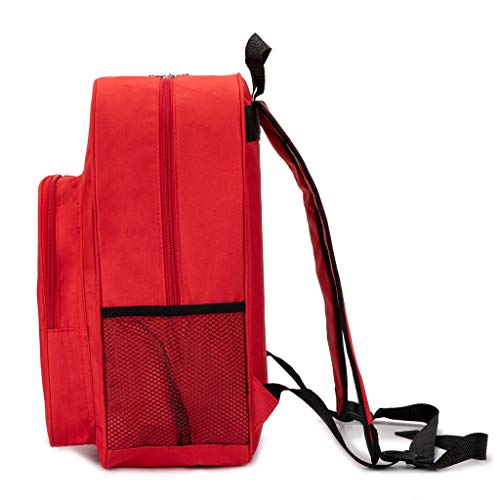 Image of Red Emergency Backpack - First Aid Medical Trauma Bag for Camping, Cycling, Hiking & Outdoors