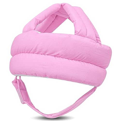 Image of Baby Head Protector Baby Helmet for Crawling Walking, No Bumps Safety Head Adjustable Protective Cap for Walking, Playing (Pink)