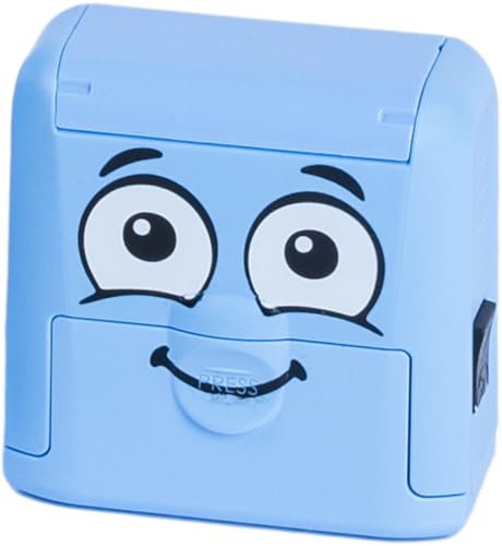 DIY MARKY   Sello Personalizable para Niños | para Ropa y Objetos Infantiles | Incluye Tinta hasta 1000 Impresiones | Kit Completo con Etiquetas y Cinta Termoadhesiva | (Azul)