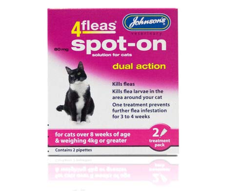 Johnson's Cat Kitten 4 fleas Dual Action Spot-on Solution Kills Fleas Dead (over 8 wks over 4kg)