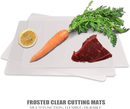 Set de 2 tapetes flexibles de plástico transparentes para cortar, tablas de corte para cocina miniatura 3
