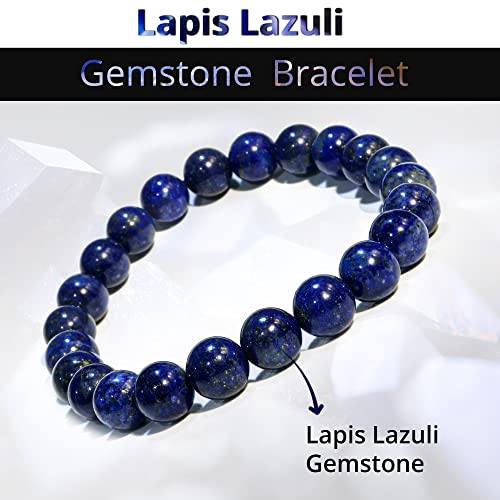Image of ANAYA AGATE Healing Crystal Bracelet for Women and Men - 8mm Round Beaded Bracelet for Men and Women - Unisex Stretchy Gemstone Bracelet for Healing and Protection