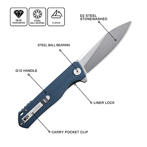 Image of Petrified fish PF818 3.54 inch D2 Steel Blade Pocket Folding Knife
