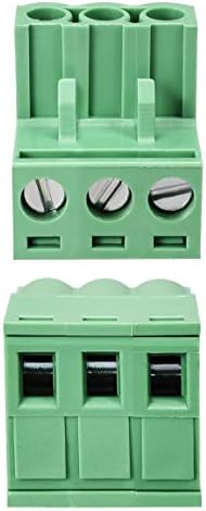 sourcing map 3-Pin 5.08mm Pitch Right Angle PCB Screw Terminal Block Connector 20 Sets