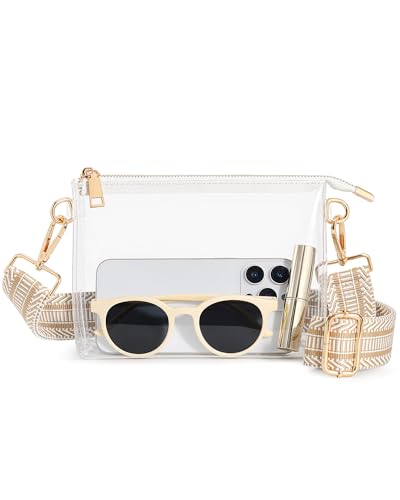 Image of Lorbro Clear Purse for Women Stadium Approved, Clear Crossbody Bag with Zipper Closure, Transparent Purse for Concert Sports