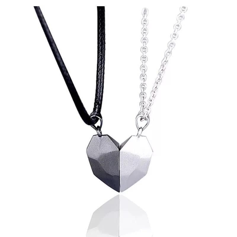 ARZONAI 2Pcs Magnetic Couple Necklace Friendship Heart Magnet Pendant Wish Stone Distance Faceted Charm Necklace Women Valentines Day Gift (B0C1W4KFTQ) Amazon Price History, Amazon Price Tracker