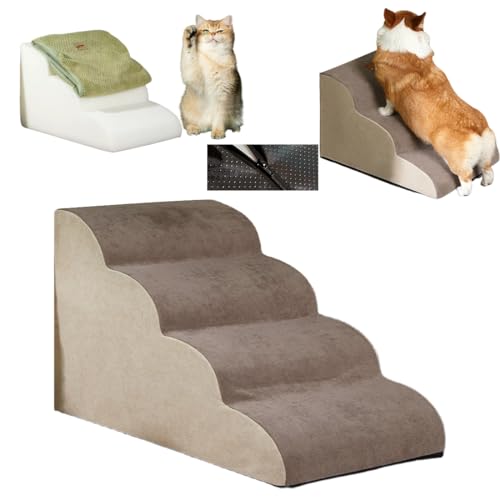 Generic LT001 3段猫用ドギーステップスロープ 踏み台, 猫 犬 階段 ステップ 階段, 関節に優しい 高密度 安定性 滑り止め付きカバー取り外し可能, 洗濯便利 ペット用品 犬用 小型犬 室内犬 高齢犬 老犬介護適用(通常の滑り止め材) (緩