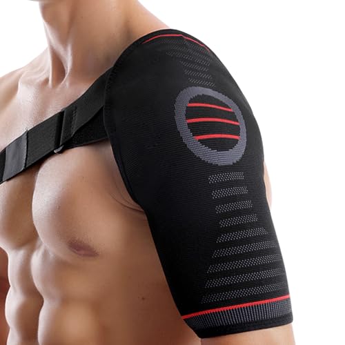 Rotator Cuff Shoulder Support Brace, Adjustable Shoulder Brace for Men and Women Adjustable Shoulder Compression Sleeve Support Shoulder Brace Arm Sling Immobilizer for Pain Relief,Sleep,Injury (L/XL)
