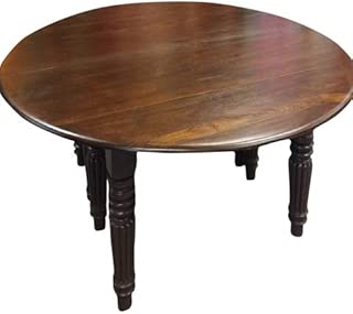 Antique Burmese Teak Table Solid Wood Hand Carved Round Table Furniture 19c Shabby Chic