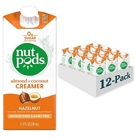 nutpods Hazelnut Creamer - Unsweetened Non Dairy Creamer Made from Almonds and Coconuts - Keto Creamer, Whole30, Gluten Free, Non-GMO, Vegan, Sugar Free, Kosher (12-Pack) Cover