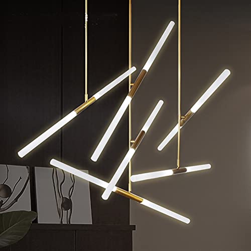 Lustre LED moderne 4 têtes en verre et fer doré suspension lumineuse chic salon LWX