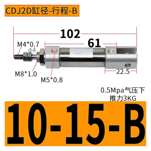 Mini-cylindre CJ2D10 vérin pneumatique double effet inox CDJ2D16
