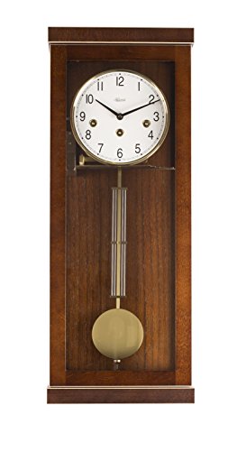 Hermle 70989-030341 Progressistische Wanduhr 4 4 Westminster, Nussbaum 57cm x 22,5cm x 13 cm