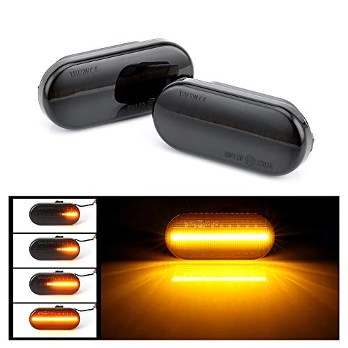 Ploufer 1 par de Luces Laterales dinámicas LED, OEM # 14805294 Luz Intermitente secuencial de señalización direccional para Volkswagen VW Bora Golf 3 4 Passat 3BG Polo SB6