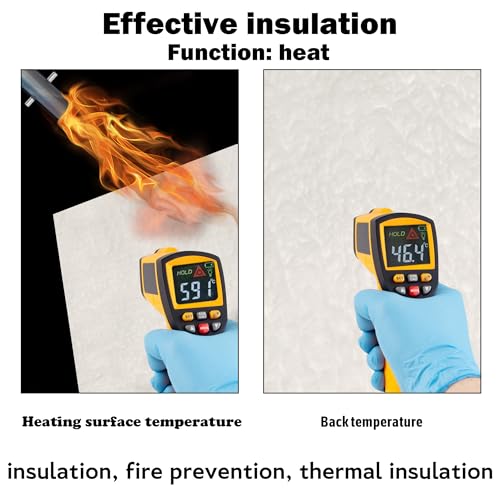Nelyrho 24\"x15\"x1\" Ceramic Fiber Insulation Blanket, Fireproof & Heat Resistant Up to 2700°F, Ideal for Wood Stove Baffle, Fireplaces, Kilns, Forges, Pizza Ovens, Dishwashers, and More