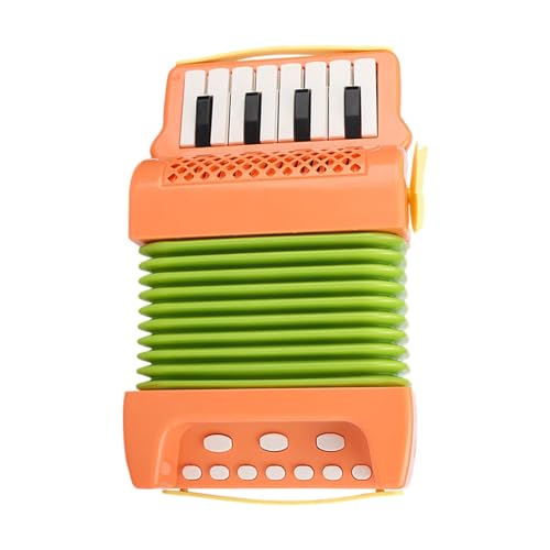 Acordeón Bajo de 10 Teclas Y 8, Música Educativa, Fácil de Tocar, para Niños, Regalo de Cumpleaños para Principiantes, Naranja