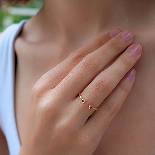 Abshel Ruby Rings, 18K Gold Rings For Women Teen Girls That Don'T Tarnish thumb #1
