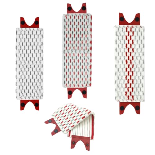 fKiZanthene 3 Pcs Flat Mop Head Replacements for Vileda 1-2 Spray Mop Fibre Pads for Efficient Deep Cleaning Machine Washable