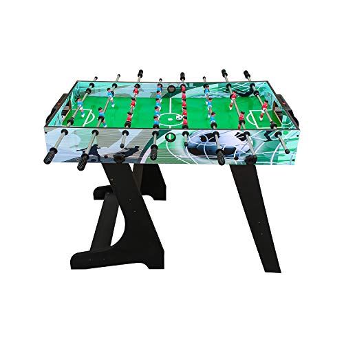 KHYTEBV 4 Fuß Faltbarer Fußballtisch für Kinder und Erwachsene, Tischfußball für draußen und drinnen, Fußballspielset und Punktezähler, für Erwachsene und Kinder – Bild 5