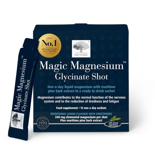 New Nordic Magic Magnesium Glycinate Shot Tiredness & Muscles 240mg 15ct