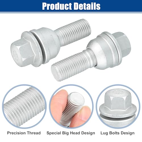 Image of ACROPIX M14x1.5 Wheel Lug Bolts Nuts Hub Assembly Wheel Stud Fit for Audi A8 Quattro 2011-2020 No.8R0601295 - Pack of 5